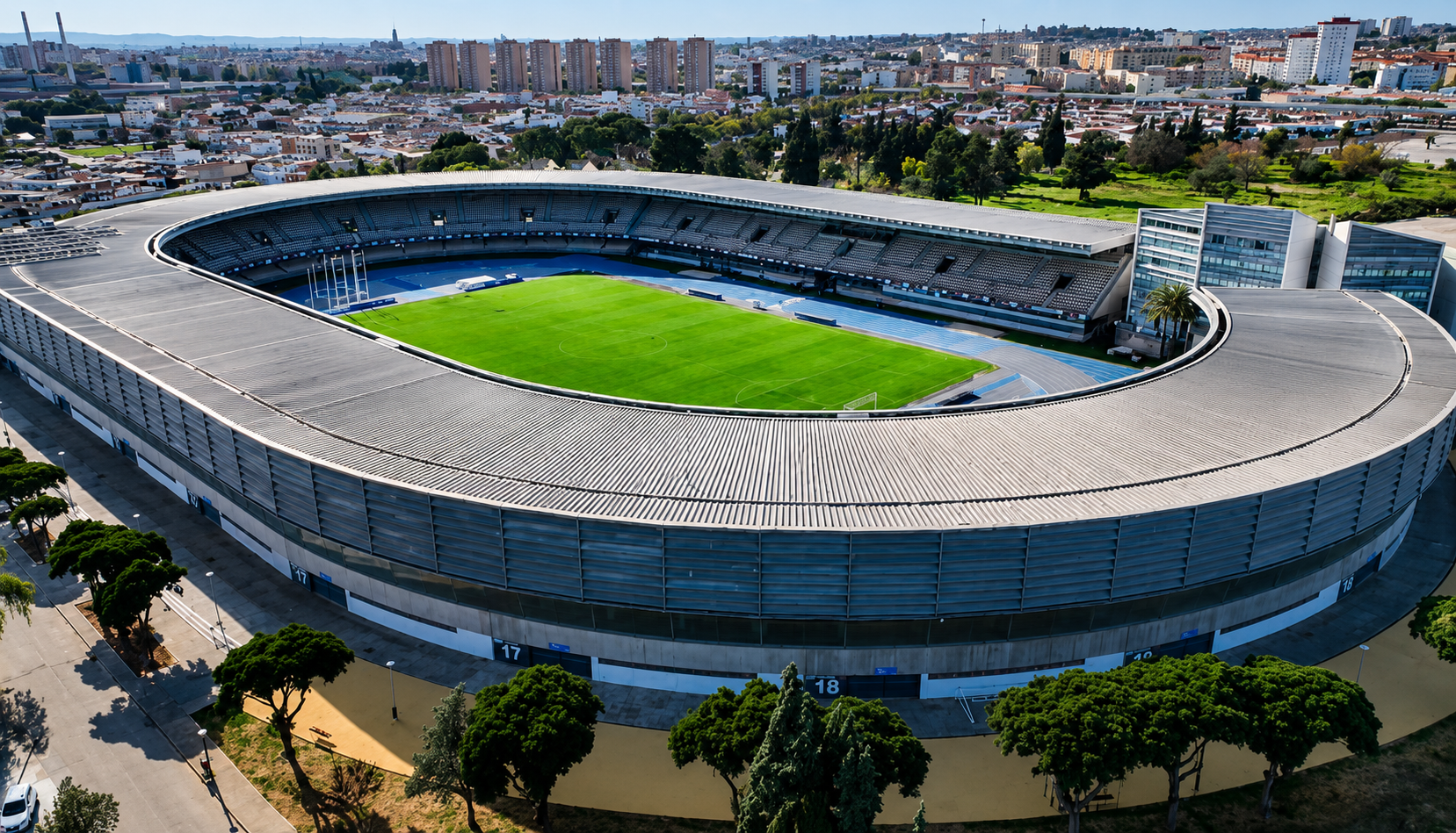 Aerial view of the Estadio Municipal de Chapín