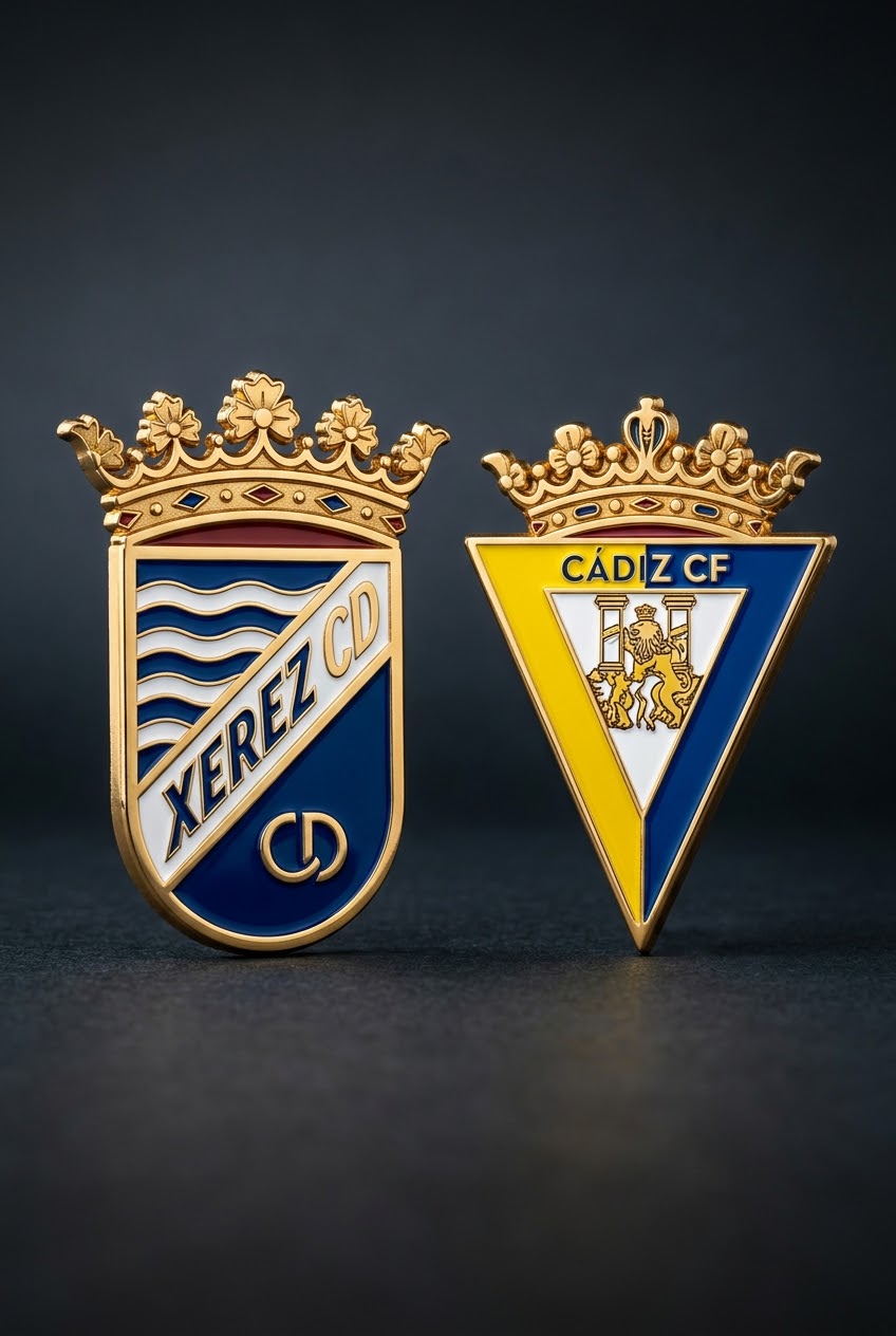 Crests of Xerez CD and Cádiz CF